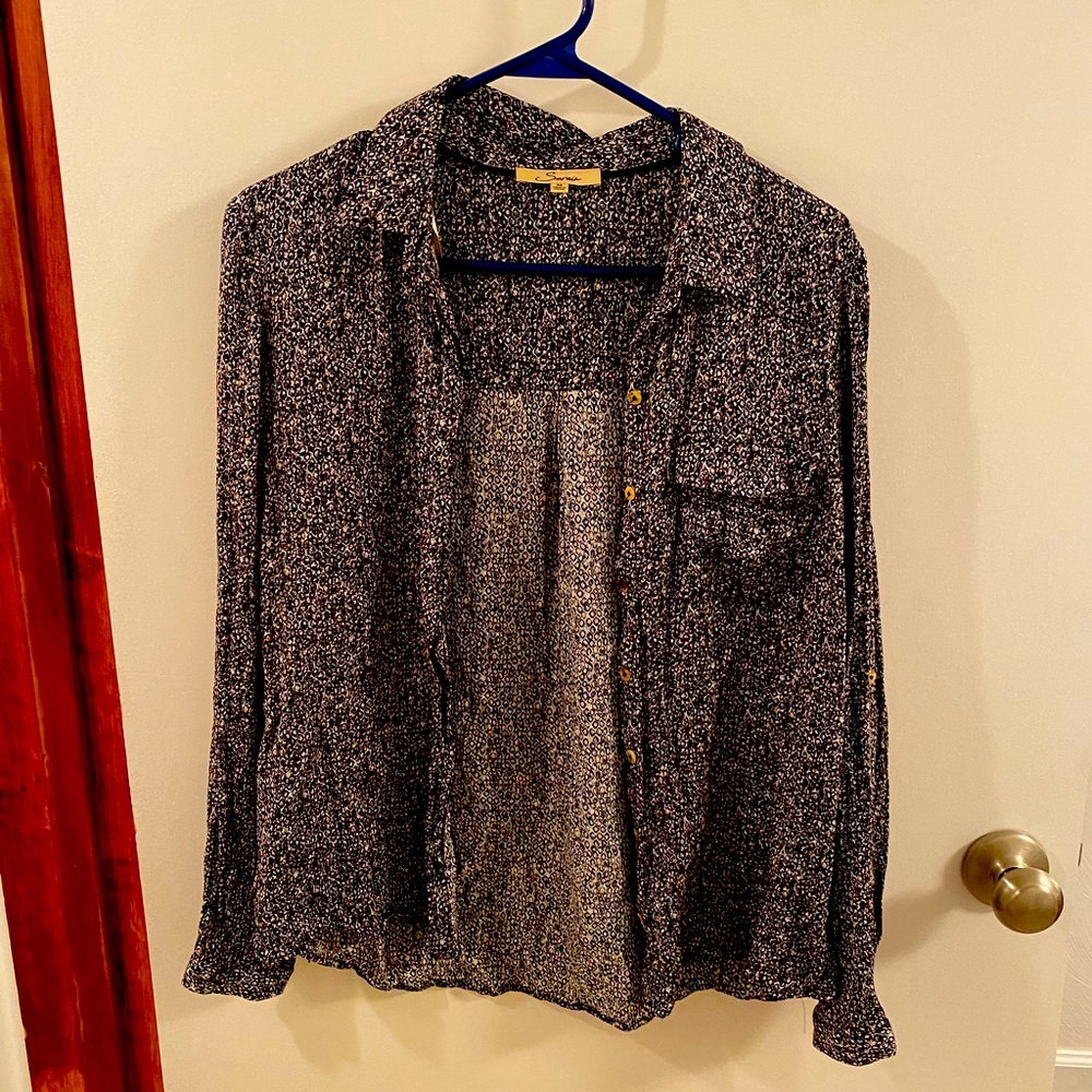 Medium gray button down long sleeve